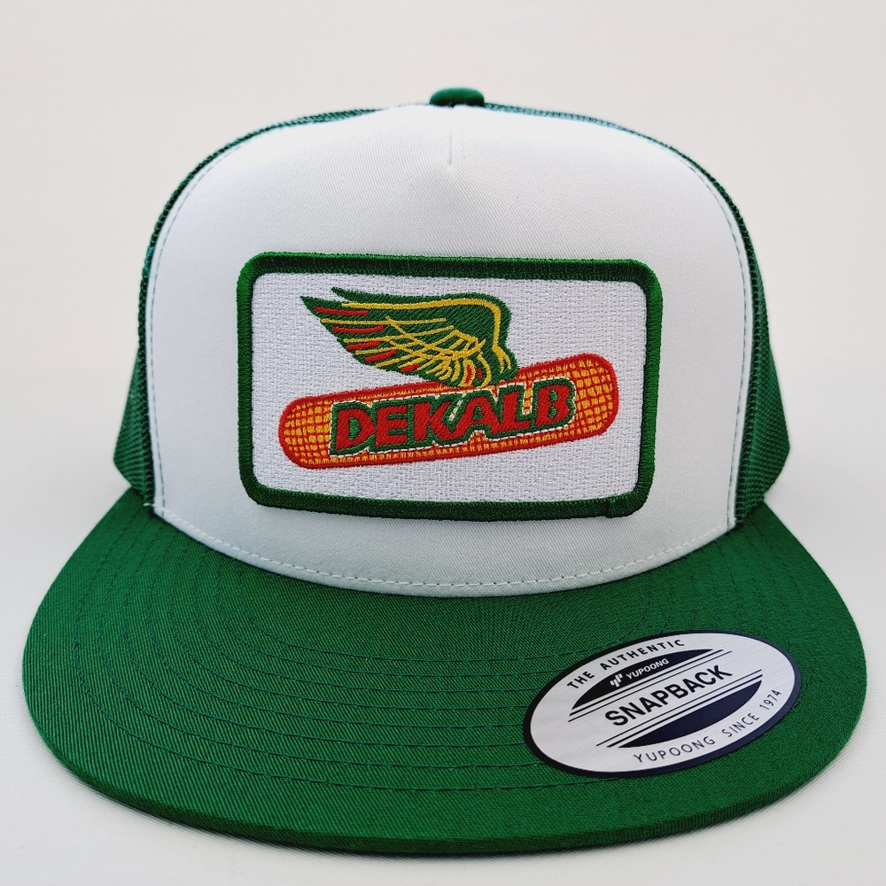 Dekalb Flat Bill Trucker Mesh Snapback Hat Cap Embroidered Patch